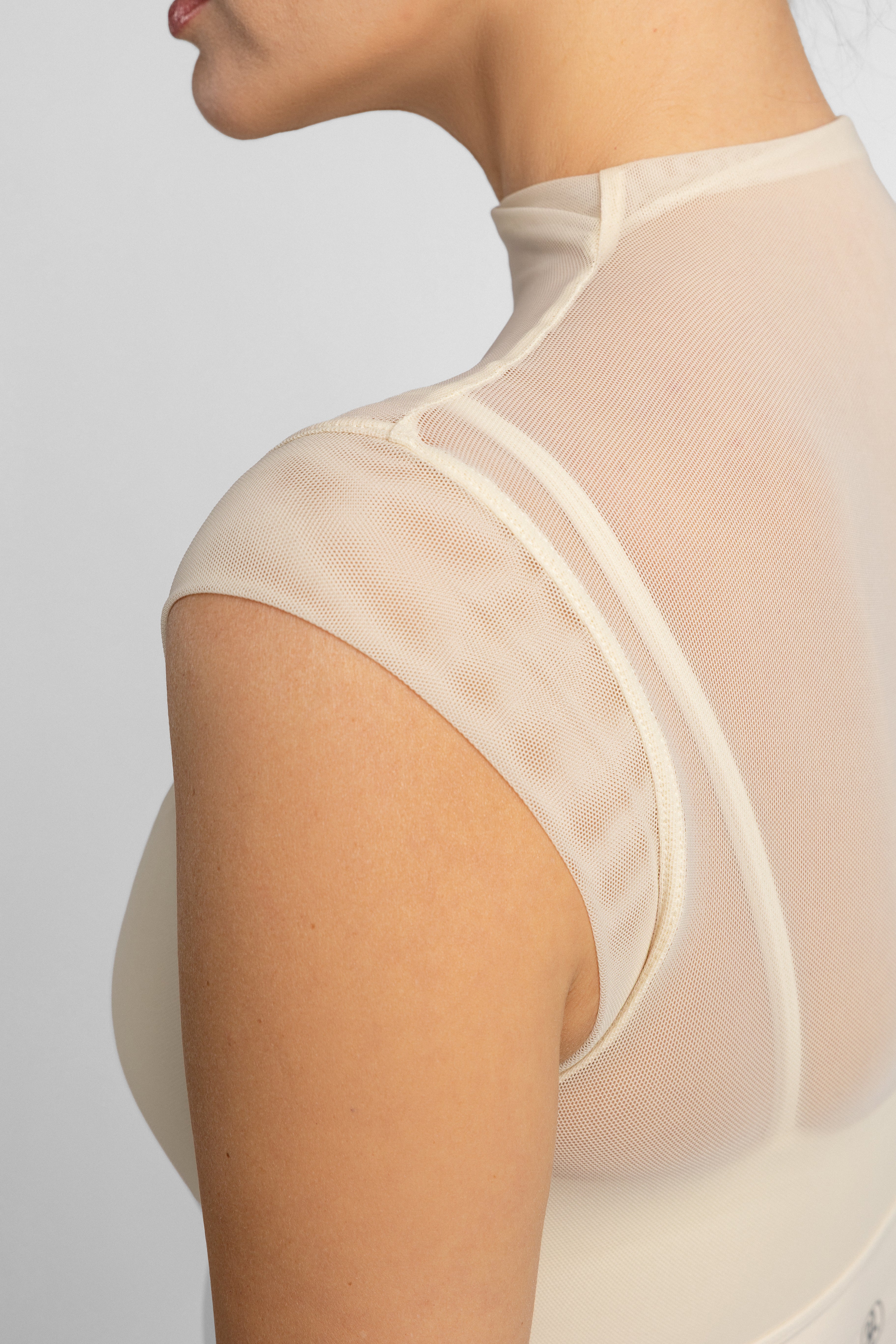 Ethereal Mesh Layered Crop – Sandstone